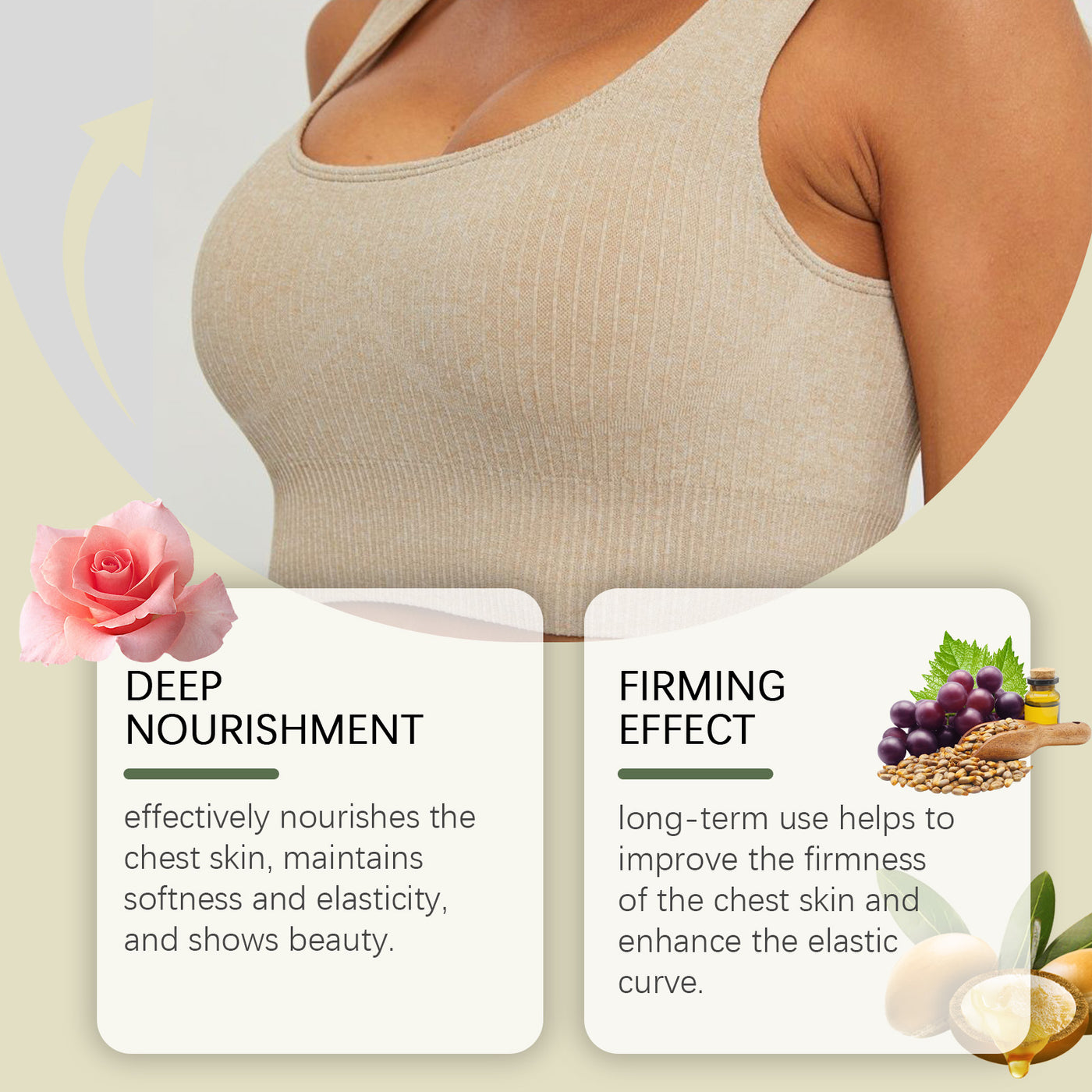 Beauty Cream Essential Oil, Moisturizing And Firming Chest Care To Enhance Skin Daily Massage Beauty Care Essential Oil